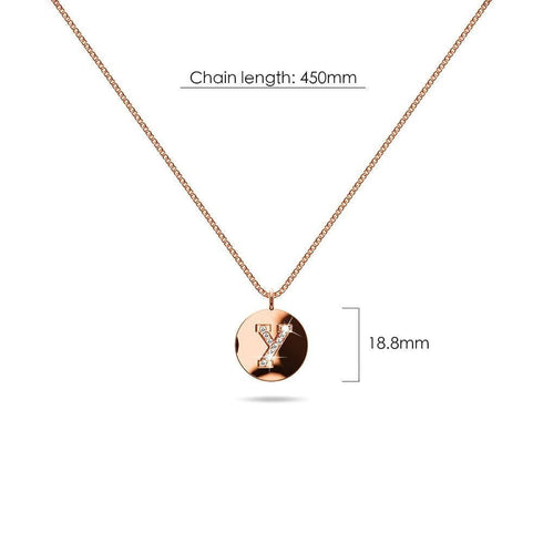 Solid 925 Sterling Silver Initial Alphabet Personalised Disc Necklace